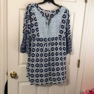 Red camel XL mini dress with elastic waist,